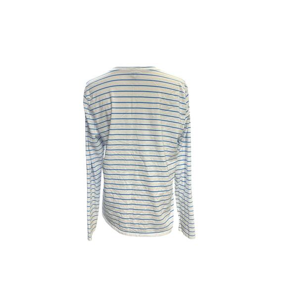 KULE The Modern Long Sleeve Tee Light Blue Cream Striped Shirt - Picture 4 of 7